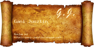 Gani Jusztin névjegykártya